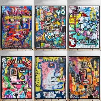 Ruas de Graffiti Arte Abstrata Tela de Pintura de Cartazes e Estampas para 