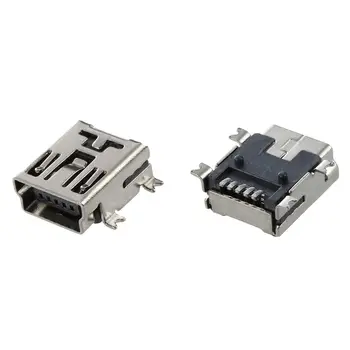Substituição Mini USB Tipo B Feminino 5 Pinos da Placa do PWB do Monte Jack Conector do Carregador 10 Pcs