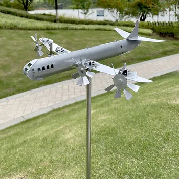 Super Fort Metal Avião Moinho De Vento Ao Ar Livre Ornamento De Jardim Decoração