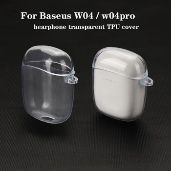 Transparente Para Baseus W04 / W04 PRO Capa de Silicone TPU de Fone de ouvido Tampa à prova de Choque Hearphone Proteger Caixa Para Baseus w04pro