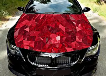 Triângulo geométrico 3D Capa do Carro de Adesivos de Vinil Envoltório de Película de Vinil Tampa do Motor Decalques Adesivo no Carro de Acessórios Auto