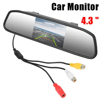 Universal TFT LCD Monitor a Cores De 4,3 Polegadas Retrovisor Espelho Retrovisor de Carro de Exibição de Vídeo HD, Monitor de Estacionamento Automático