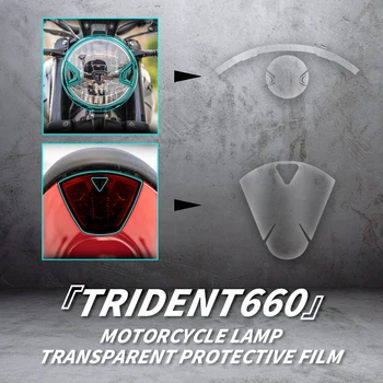 Usado Para o TRIUNFO TRIDENT660 Motocicleta Lâmpada Filme Farol E lanterna traseira Transparente Película Protetora Acessórios de Moto Adesivos