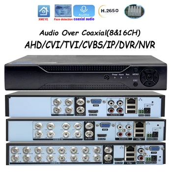 Xmeye de Vídeo, Gravadores de Áudio Coaxial Voz 4/8/16 Canais DVR 5M-N 1080P Sistema de Vigilância 5 Em 1 AHD TVI CVI Analógica IP